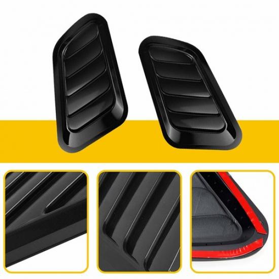 1 pair Black Car Hood Vent Scoop Cover Air Flow Intake For Ford Toyota Honda I