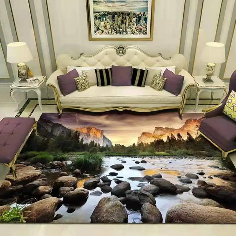 Forest Natural Landscape Carpet Floor Mat Home Decoration Living Room Luxury Lake Non-Slip Bedroom Bedside Table Area Carpets
