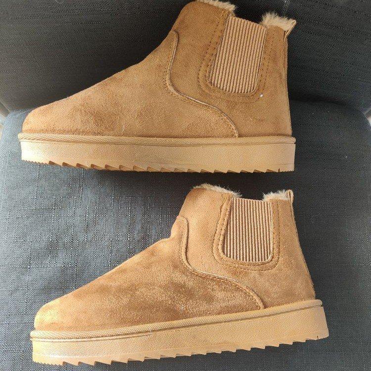 Botas de Neve Femininas Largas com Sola Tratorada, Botins Antiderrapantes Forrados de Pelúcia, Botas de Tornozelo Quentes de Inverno Atacado
