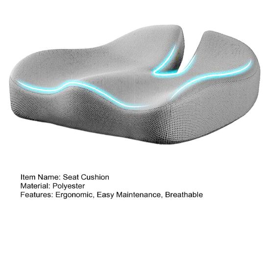 Office Chair Cushion Memory Foam Seat Cushion Breathable Pressure Relief Seat Cushion for Car Seat Wheelchair Thighs Sciatica Pain Relief