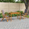 Garden Dining Set Natural Solid Wood Acacia