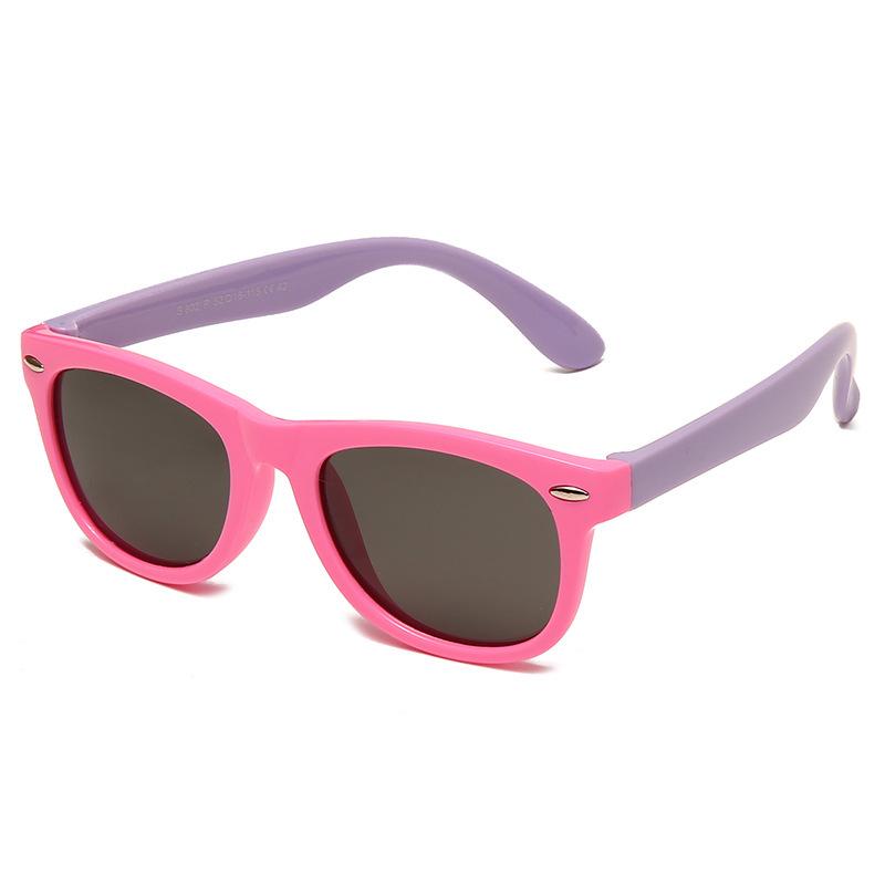 Customizable Colorblock Kids' Sunglasses: Fashionable, Anti-Radiation, Windproof, Sandproof, UV Protection.