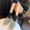 Fashion White Internet Celebrity Women's New Winter Curly Flat-soled Slip-on Cotton Shoes