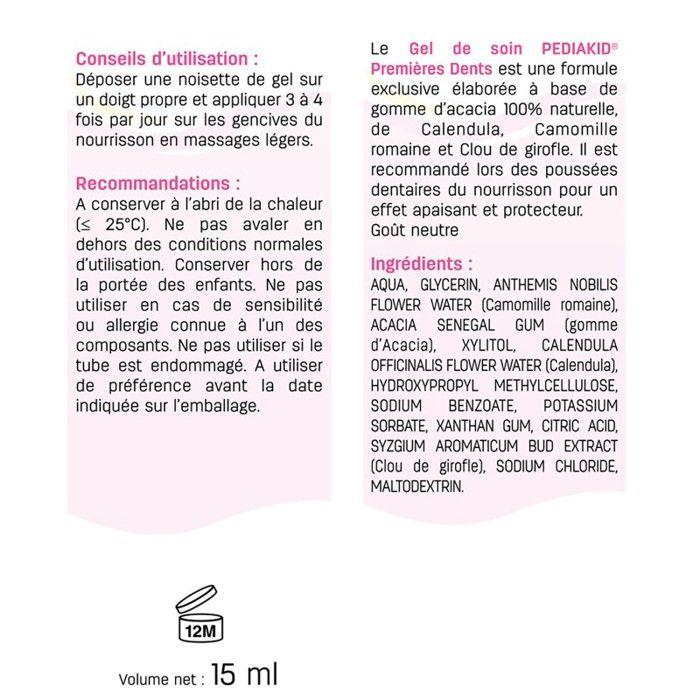 Gel De Soin - PEDIAKID - Premières Dents - Goût Neutre - 15ml - Apaisant Pour Gencives Sensibles