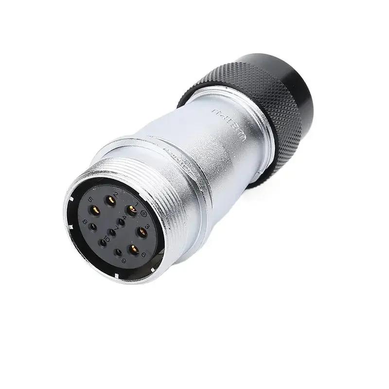 WEIPU WS32 TD+ZD 4 6 8 10 11 13 19Pin Docking Power Circular Connector M32 Soldering Single Wire Cable Adapter Aviation Plug