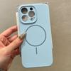 Original Liquid Silicone Soft Magnetic Case For iPhone 16 15 14 Plus 13 12 Pro Max Lens Protection Wireless Charge Plain Cover