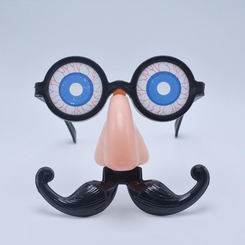 Funny Nose Glasses with Fake Mustache, Big Nose Glasses Eyeball Glasses with Nose and Mustache for Halloween Parties