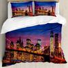 New York City Theme Duvet Cover Three-Piece Dormitory Bed Quilt Cover Set Quilt Cover