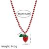Lively Colorful Bead Necklace With Banana Strawberry Orange Fruit Charm Dopamine Inspired For Women Fashion Accessory