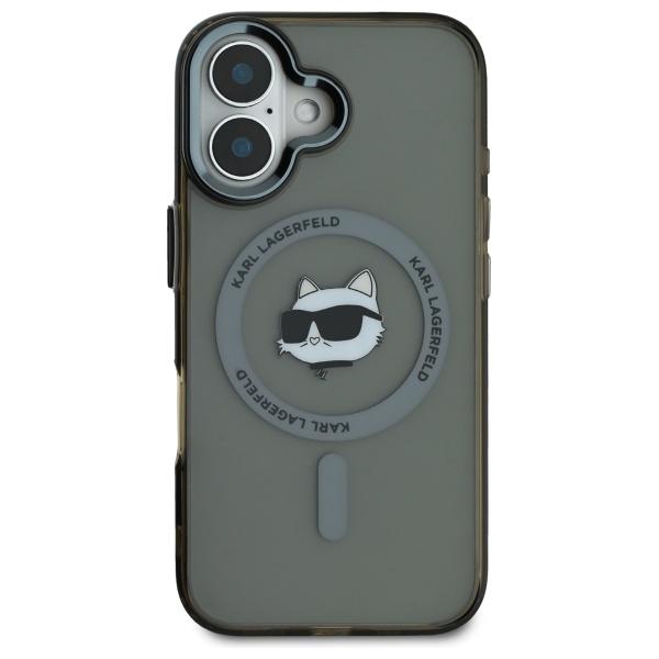 Karl Lagerfeld Klhmp16Mhlschk Iphone16 Plus 6.7 Czarny/Black Hardcase Iml Metal Choupette Head Magsafe