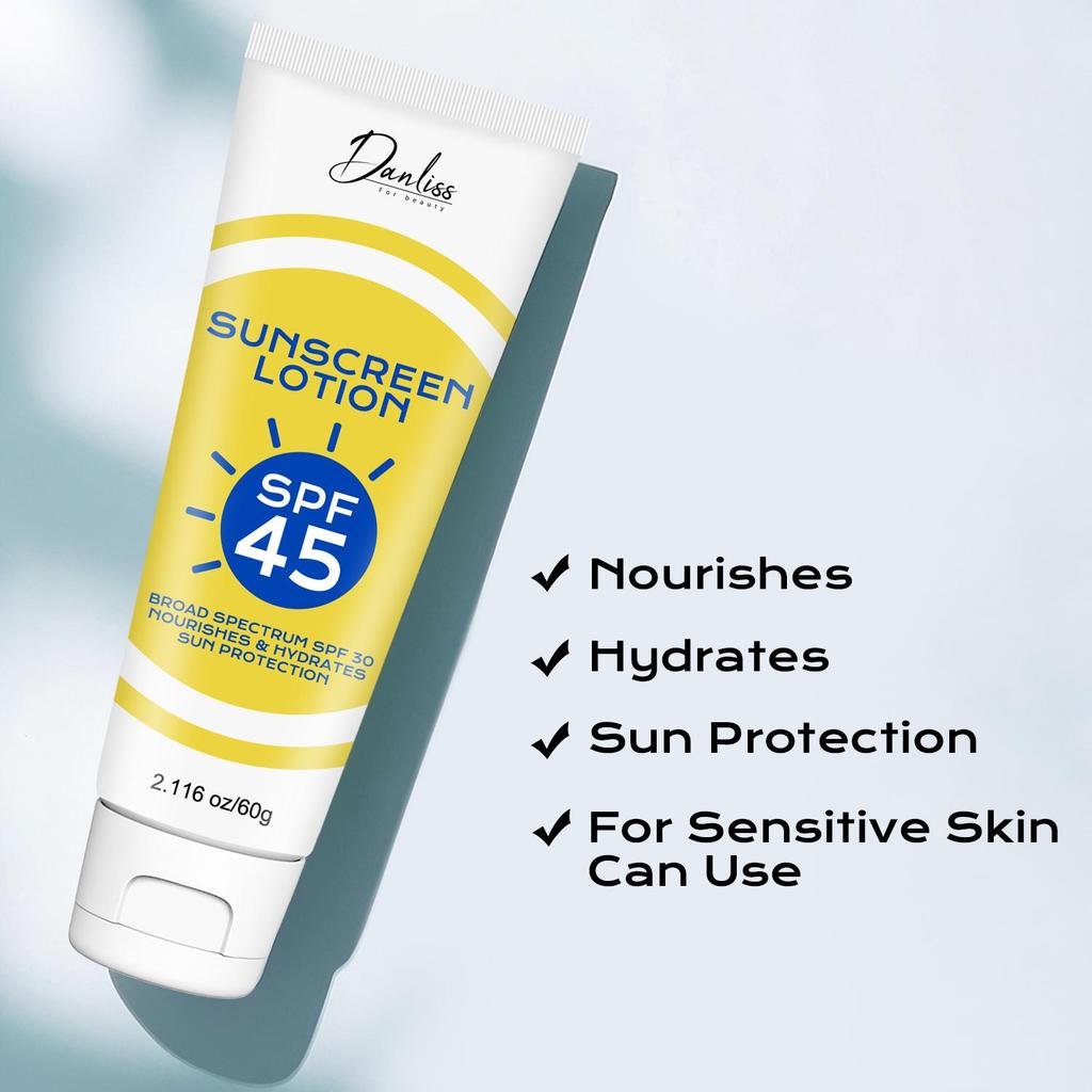 SPF 45 Sunscreen Lotion with,Weightless Hydration Lotion Sunscreen for Men and Women,60g