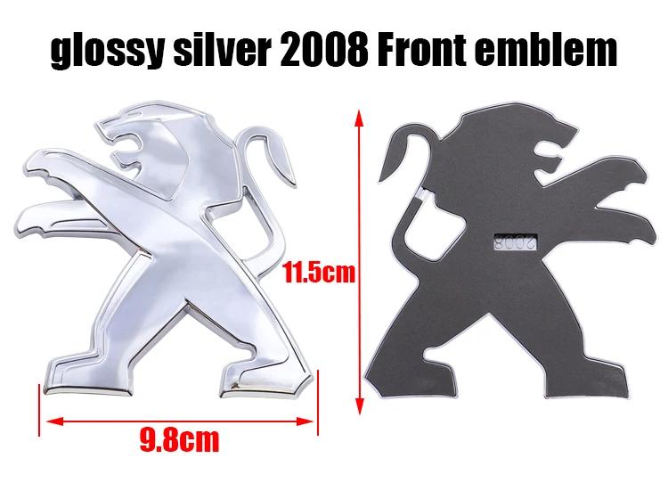 For Peugeot 3008 2008 1pcs ABS 3D Car Front Logo Front Hood Rear Bumper Tail Door Trunk Sticker Car Emblem Styling Accessories