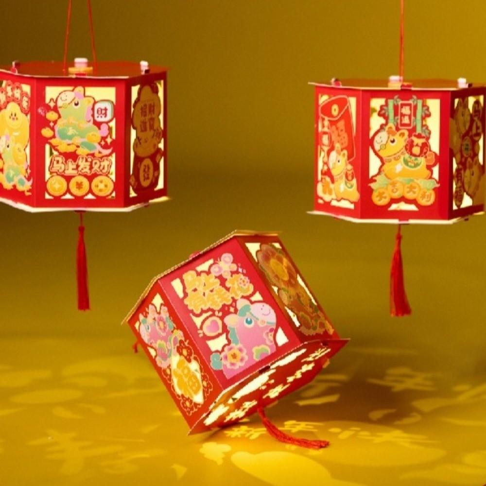 With Tassel Chinese Style Lantern Handmade Craft Handheld Lantern Spring Festival