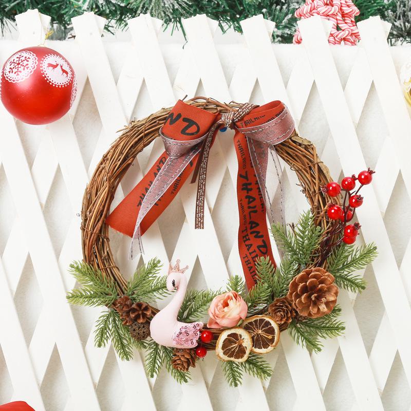 30CM Christmas Wreath Garland - Holiday Door Hanging Decoration for Home, Hotel, or Mall