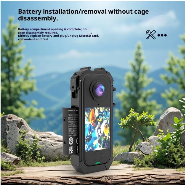 Insta360 X4 Air Camera Expansion Alloy with Screw Dual Cold Shoe and Quick Release Interface for and Video Cage, ABS/Aluminum 1/4" Hole, Mounts,