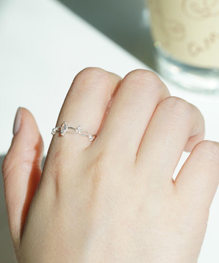 Alleun Silver 925 Layered Cubic Twist Bold Ring