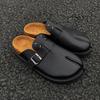 New Men Product Tabi Slippers Cork Leather Personalized Split Toe Design Beach Shoes Black Birken Slip In Outdoor Muller Shoes