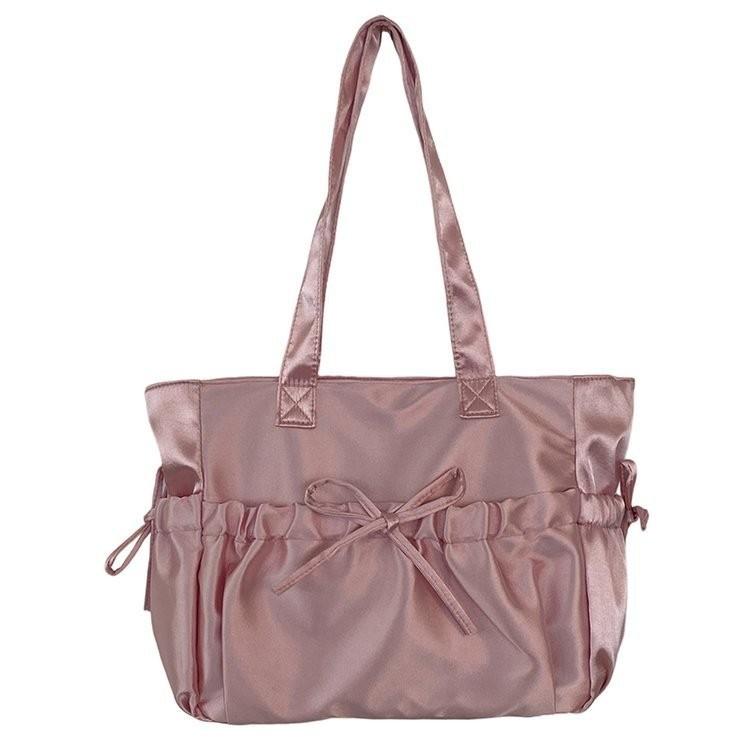 

Fashionable 2024 Nylon Shoulder Bag Spacious Design For Students Casual Travel Needs рожевий