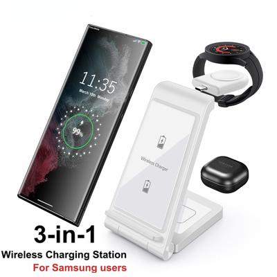 3 In 1 Kablosuz Şarj Standı Samsung İzle 5 4 Aktif 2 Şarj İstasyonu Galaxy S23 Ultra S22 S21 Z Flip Fold4 Buds Pro
