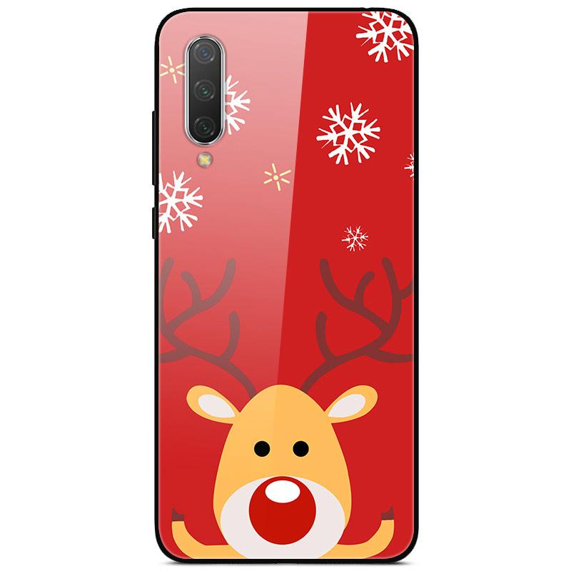 New Year Christmas Case For Xiaomi Mi 9 Lite CC9 CC9E A3 9T SE Tempered Glass Hard Cover For Redmi Note 8T 8 7 K20 Pro Bumper