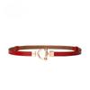 Slim Belt Women's Adjustable Leather Decorative Belt Versatile Dress Belt Women's Small Belt