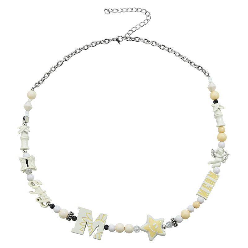 

Чистое Стильное Ожерелье из 18-каратной Титановой Стали с Подвесками в виде Крыльев и Пентаграммы для Моды