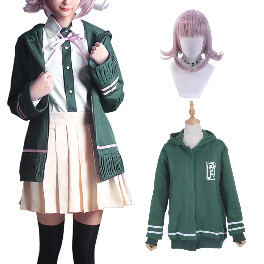 Nanami Chiaki Cosplay Super High School Level Gamer Danganronpa Cosplay Costume for School and Stage Wear Chiaki Wig Size [Excellent Quality] Wig,