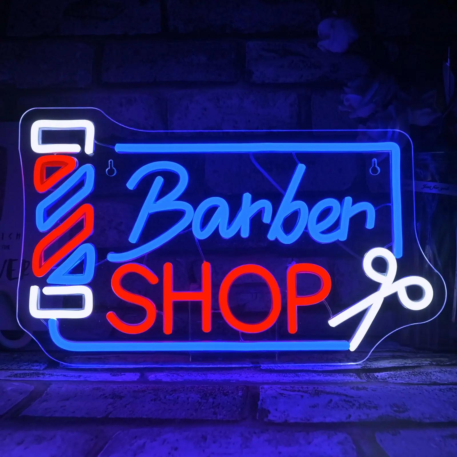 

Barber Neon Sign for Barber Shops,Hair Salon Decor Wall Decor Led Light Signs Business Store Sign Holiday Gift for Hairdresser