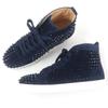 Pristine Christian Louboutin High Cut Sneakers LOUIS FLAT Navy Suede Leather  Used