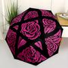 1pc Rose Floral Automatic Umbrella High Quality Canopy, Portable Folding Umbrella with, Ideal Gift for - Travel, Everyday, Formal Events, Stylish Acce