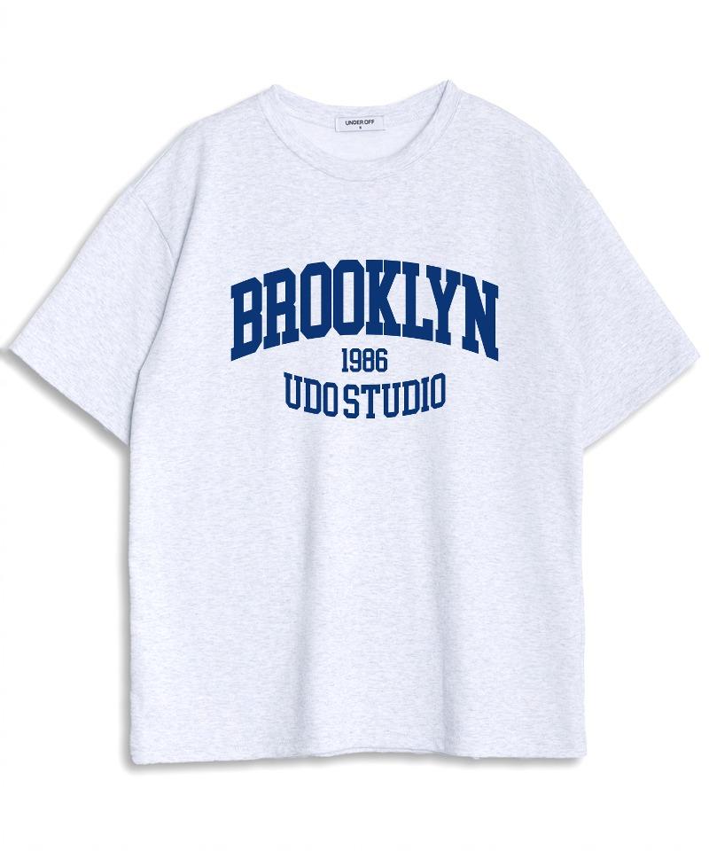 Under Off Oversized Crew Neck Brooklyn Short Sleeve T-Shirt White Melange White Melange/S