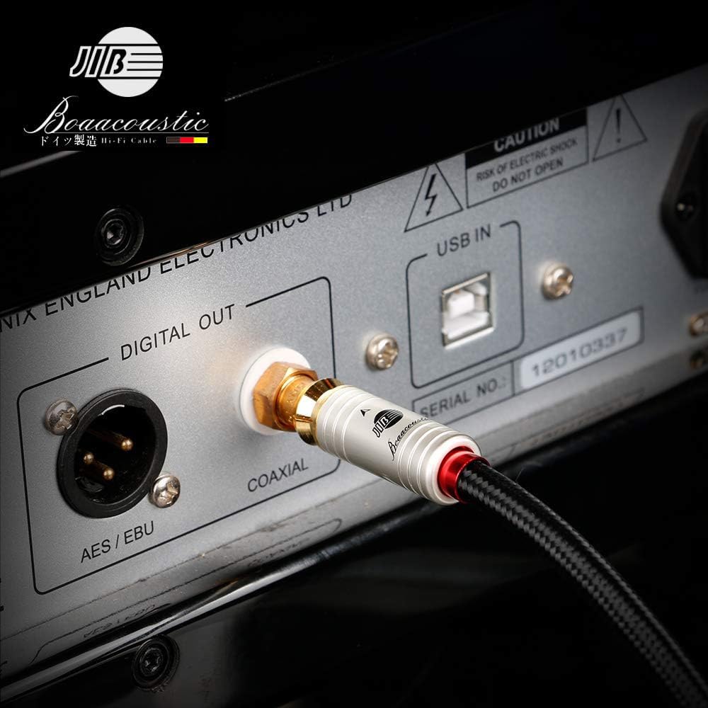 JIB RCA to RCA coaxial audio cable compatible with 1m length (male) (male) cable, subwoofers, amplifiers, DVDs, Blu-ray players, HDTVs, etc. /