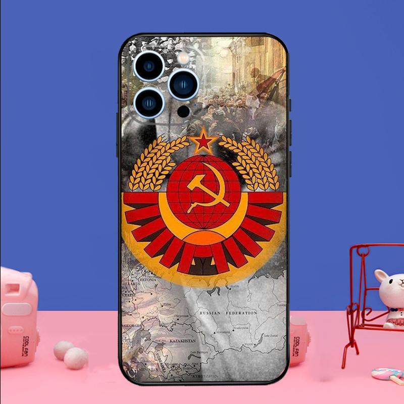USSR Flag Soviet Union Phone Case For iPhone 17 Air 16 15 14 11 12 13 Pro Max 13 mini 15 16 Plus 16e Bumper Cover