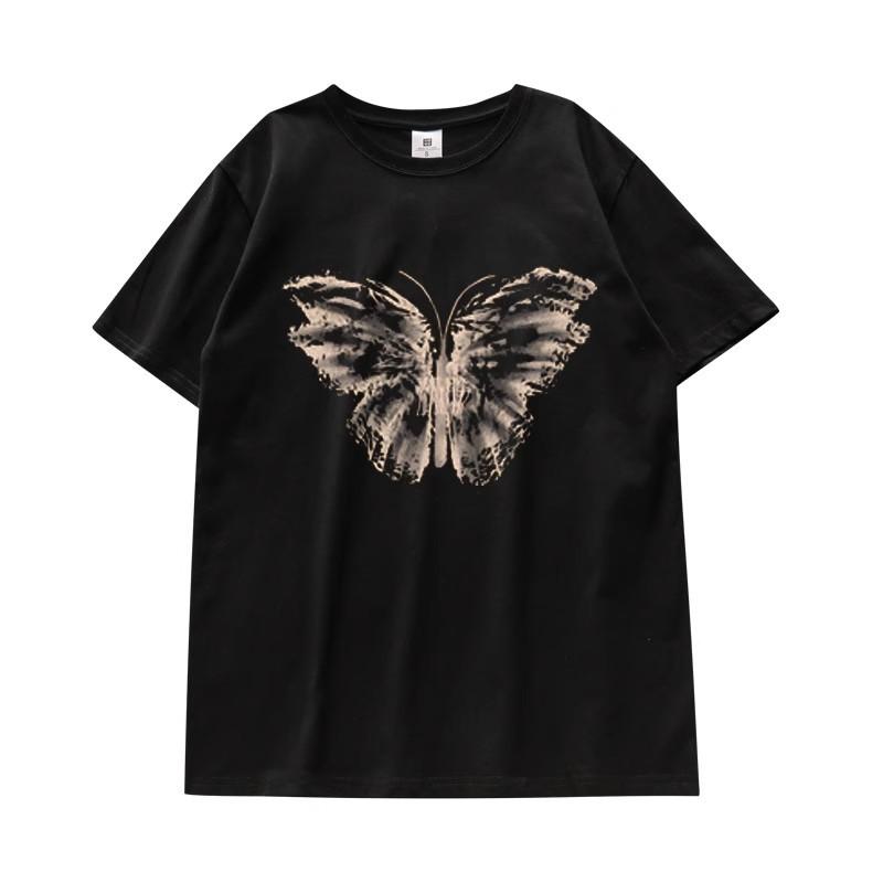 American retro t-shirt women's pure cotton short-sleeved summer new chic loose half-sleeved t-shirt chic top trendy