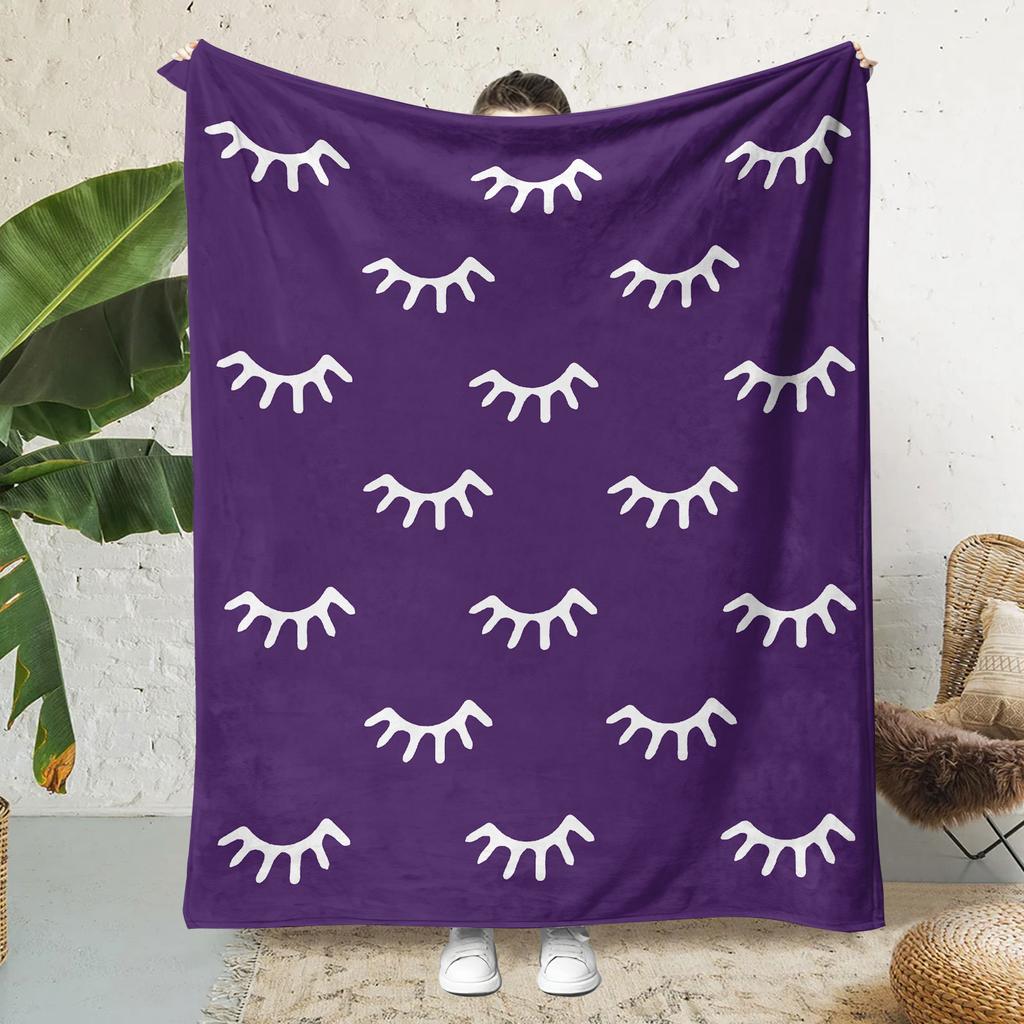 Koc flanelowy drukowany 3D Pogrubiony dwuwarstwowy koc Koc klimatyzacyjny Dziecięcy drukowany wzór rzęs Koc do sypialni do domu