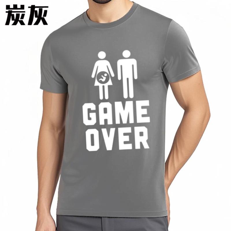 Big Size Tee Soft For Unisex Summer T Shirt Oversized Game Over With Pregnant Unisex And Unisex Classic Unisex Teeshirt Funny Tshirt
