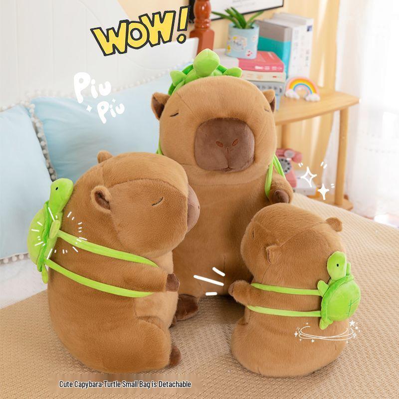 

Capybara Plush & Backpack Set: Detachable Turtle Ornament - Cute Gift for Kids 30 cm