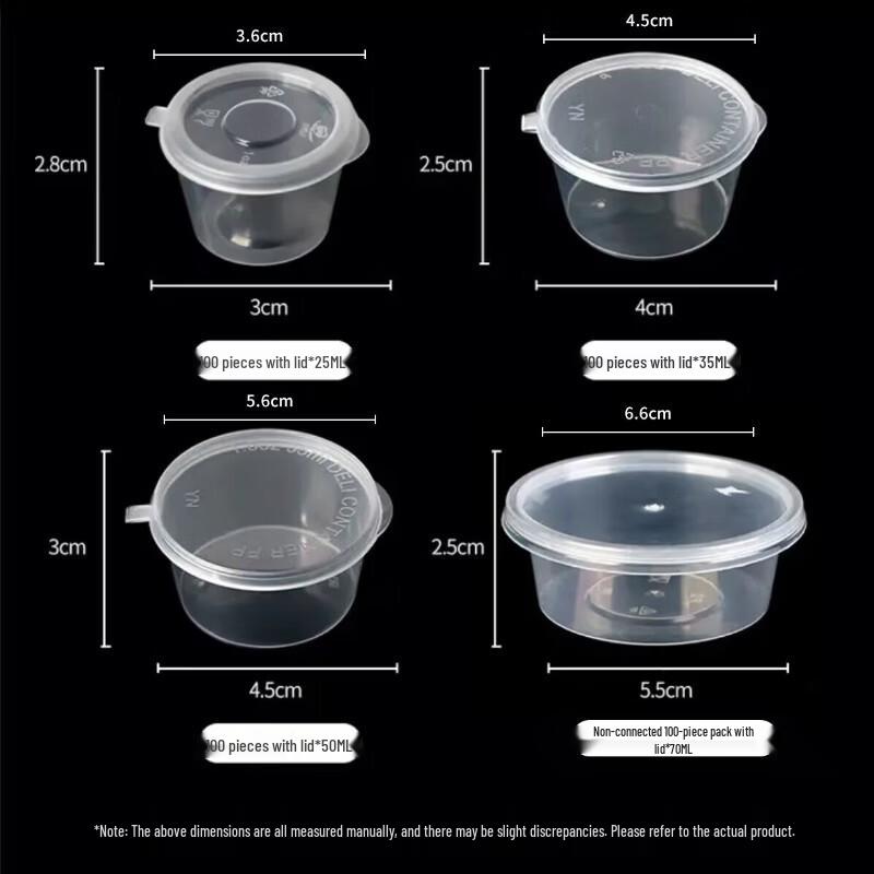 Disposable 50ml Sauce Containers (100-pack)