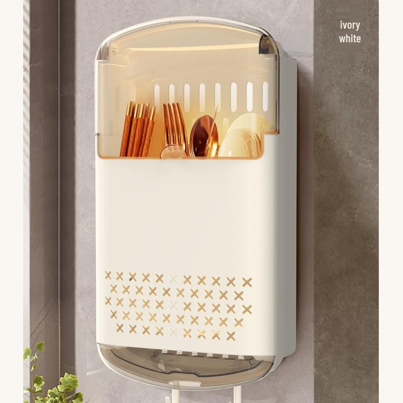Wall-Mounted High-Grade Chopstick & Spoon Holder Basket for Kitchen Storage