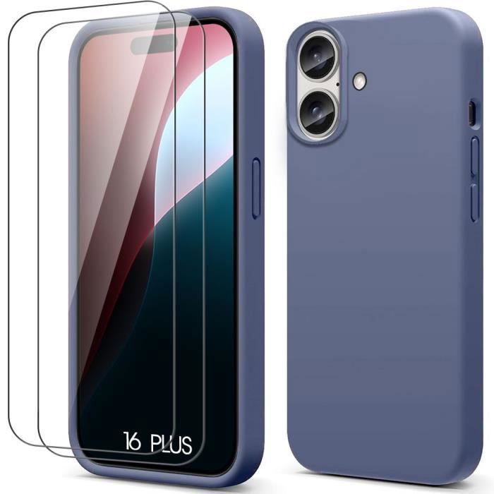 Coque de protection - BOOLING - pour iPhone 16 Plus - Silicone Liquide - Ultra Slim - Bleu Nuit