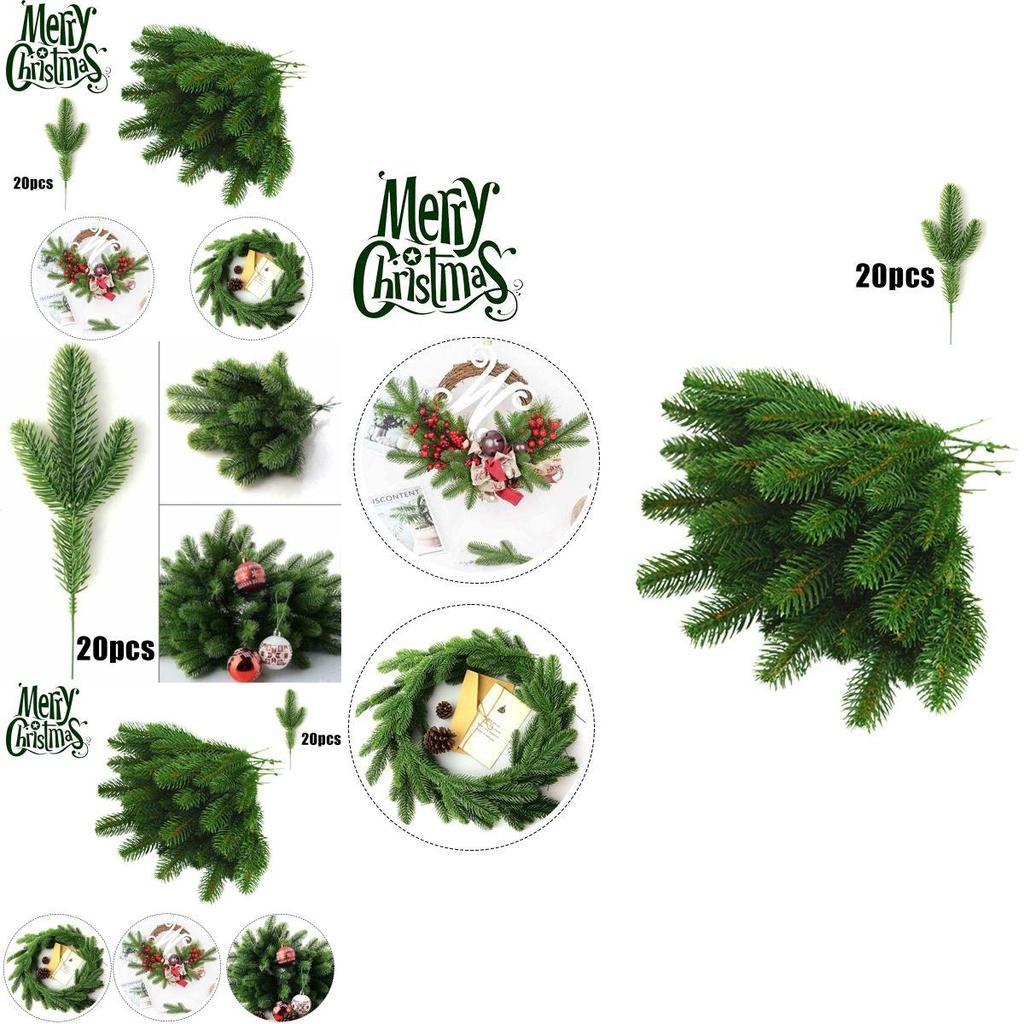 Artificial Plants 20pcs Pine Branch Christmas Garland Diy Xmas Party Decorations
