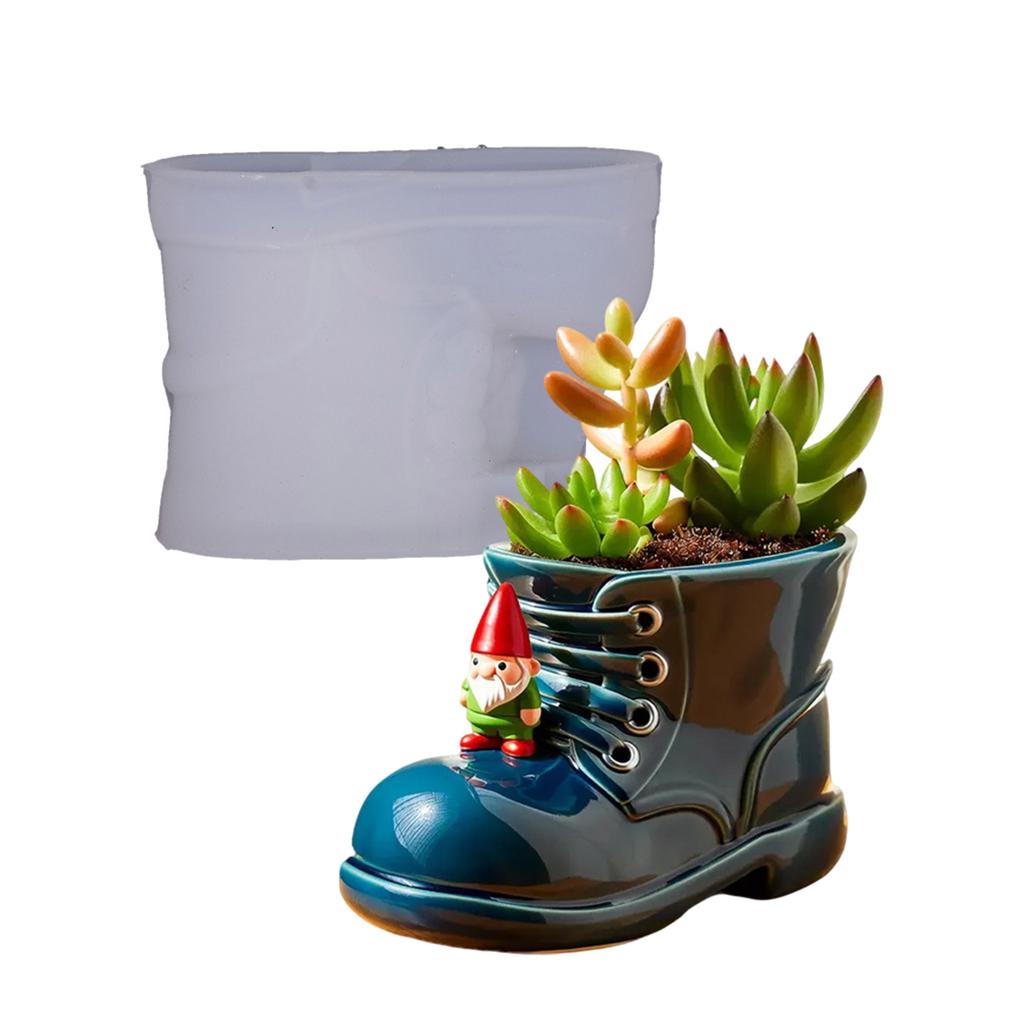 Reusable Work Boot Shape Vase Silicone Mold Crafting Supplies Decorative Planter Resin Casting Mold Home Ornament