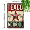 Vintage Texaco Red Star Oil Metal Poster Retro Bar Wall Decor Sign