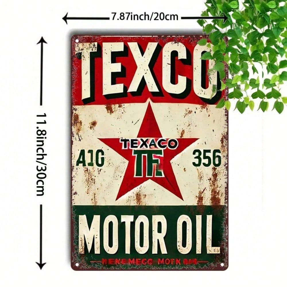 Vintage Texaco Red Star Oil Metal Poster Retro Bar Wall Decor Sign