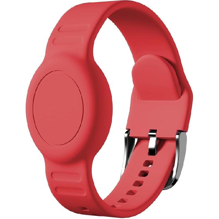 for AirTag Bracelet for Kids, Waterproof Cute Print for Air tag Holder for Kids with Soft Silicone Full Coverage Anti-Lost Hidden for Airtag