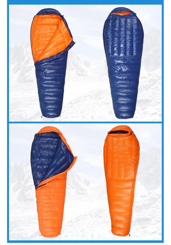 Ultra-light Four Seasons Adult Duck Down Sleeping Bag for Camping and Mountaineering