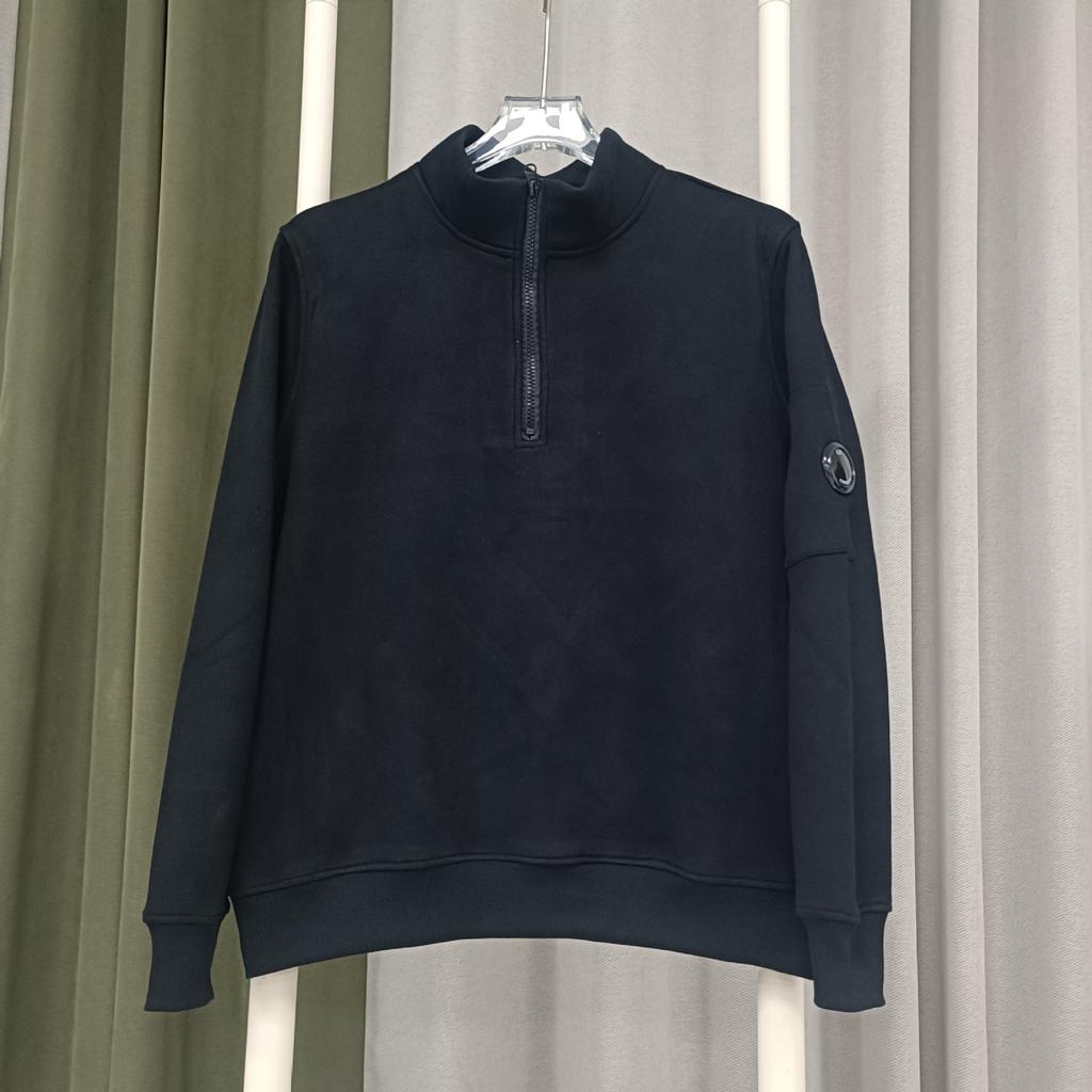 CP cross-border factory spot cp semi-zipper fleece sweater solid color pocket lens badge men and women of the same style 1