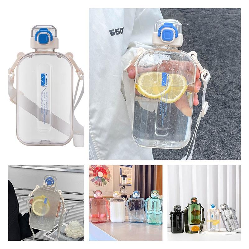 Flacher Typ Raumbecher mit Riemen Outdoor-Sport Wasserflasche für junge Erwachsene