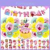 Set Decorazione Bandierine da Appendere a Tema Kirby per Festa di Compleanno con Topper per Torta Gioco, Palloncini in Alluminio, Kit Bandierine da Tirare