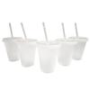 475ml Straw Mugs Cup With Lid Water Cup Drinks Cup Food Grade PP Plastic Reusable Drinks Cup Tumbler Drinkware Outdoor Tableware